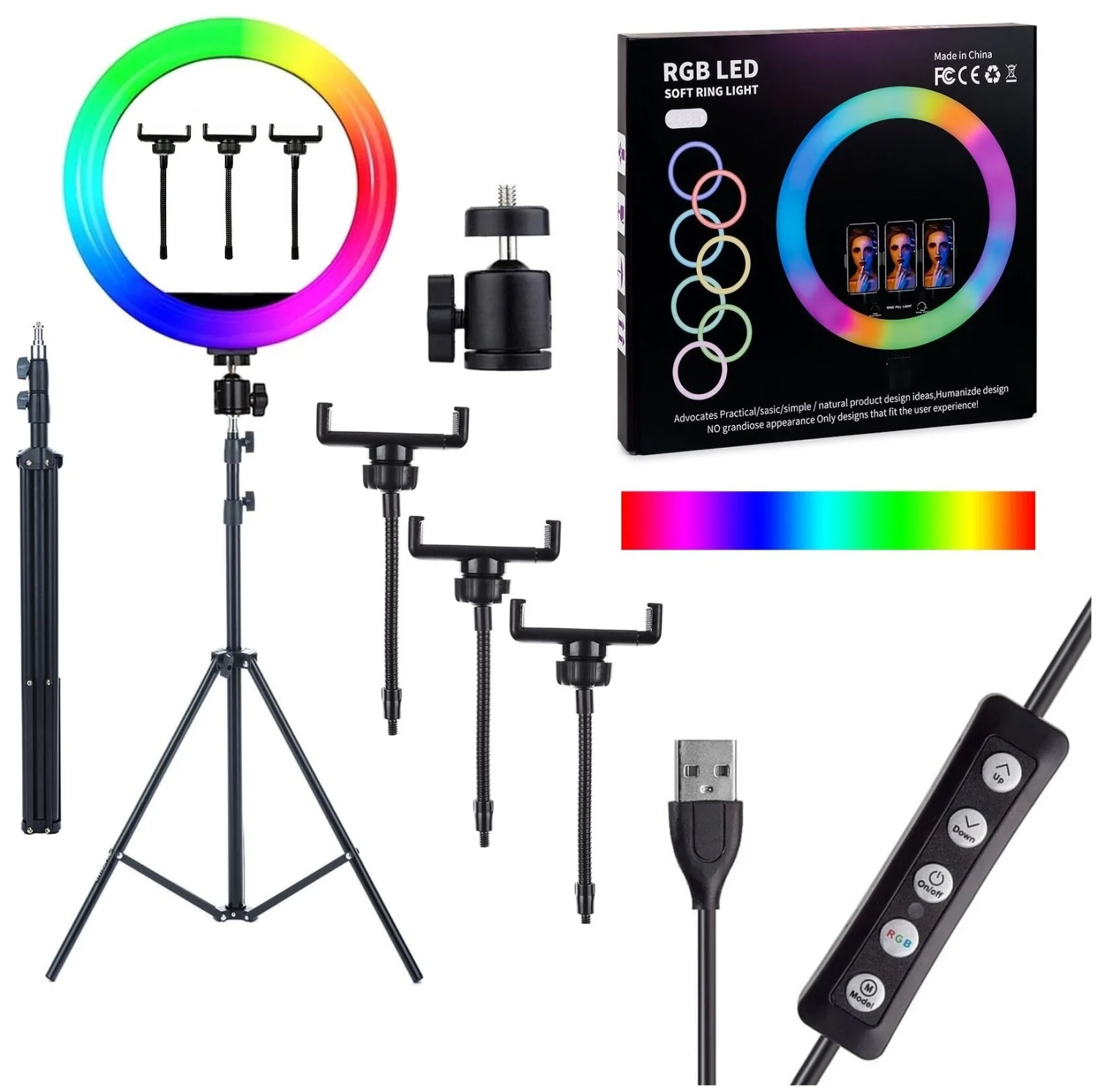 MJ-36 RGB LED Soft with Tripod Stand Ring Light