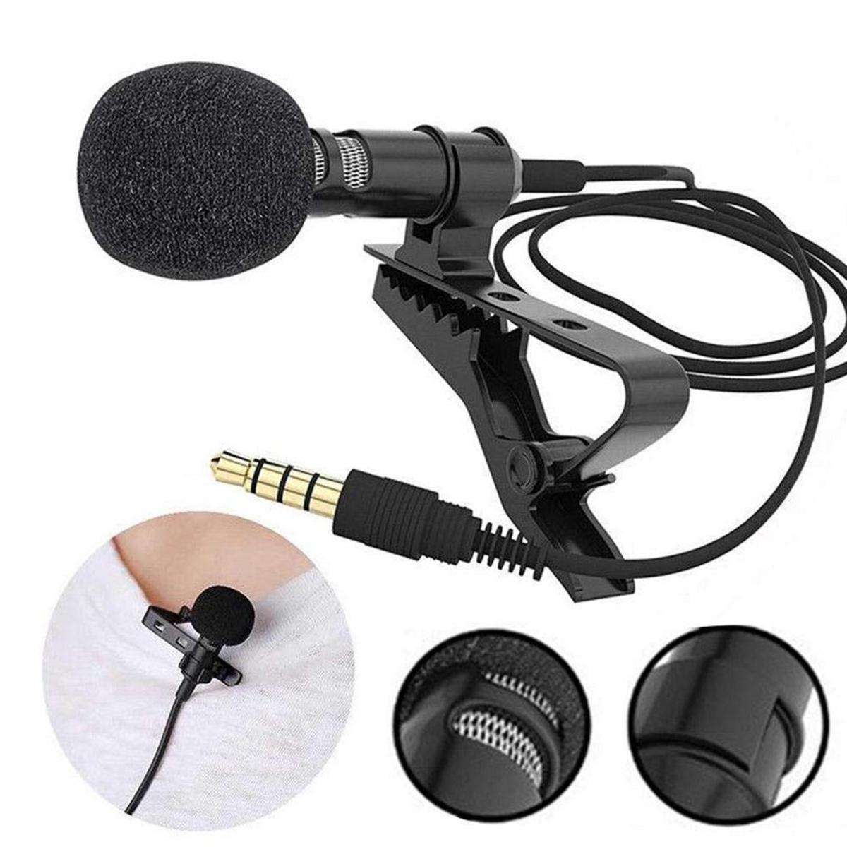 3.5mm Jack Microphone Tie Clip-on Lapel Mikrofon Microfono Mic for Mobile Phone