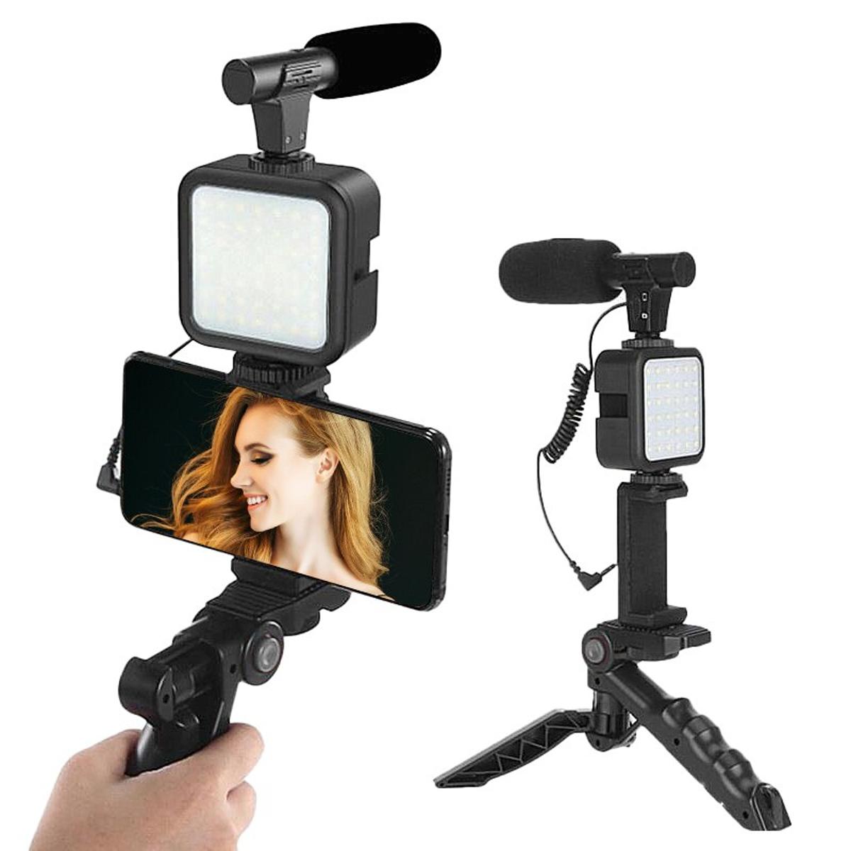 AY-49  AY-49X Phone Vlog Tripod Vlogging Kits With Remote Control Microphone Led Light