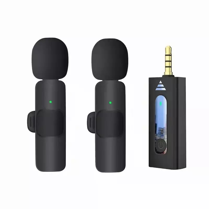 K35 Wireless Duel Microphone 2.4Ghz Smart Noise Cancelling Android Mobile 3.5mm Mic