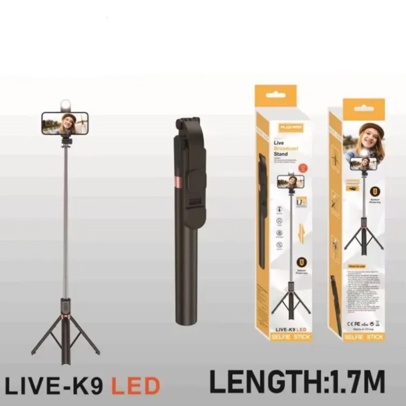 🔘 LIVE-K9 Live Selfie Stand With Rechargeable Light (5.6 Feet)