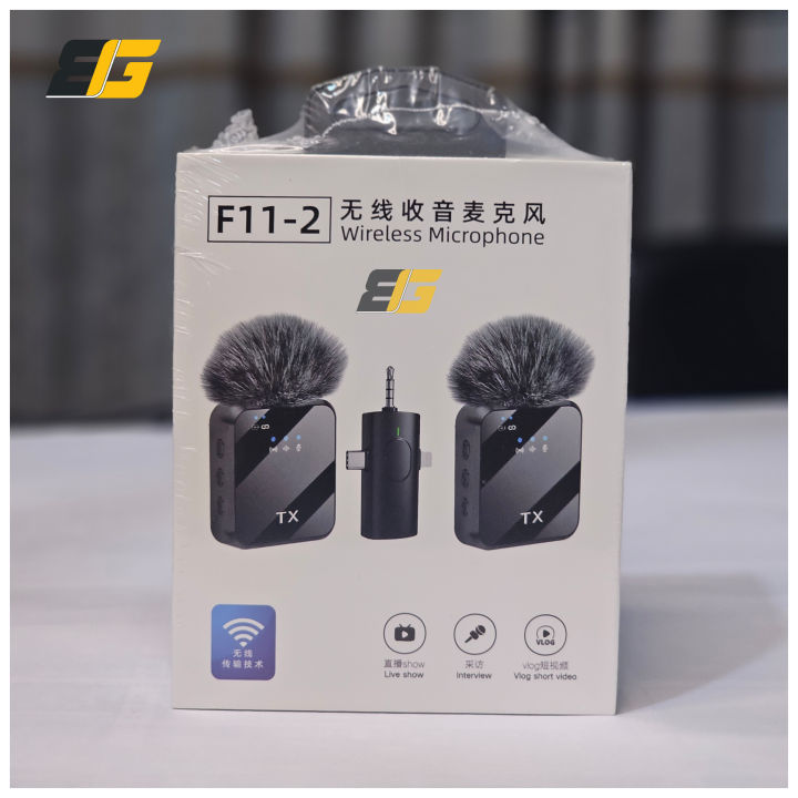 F11-2 Wireless Microphone for iPhone, Android, and Cameras with Noise Cancellation