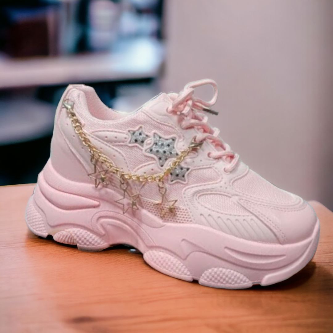 Women Sneakers || Color - Pink With chain || Quality - Superior